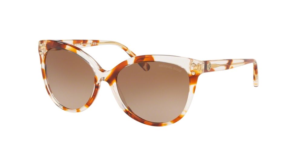 Michael Kors JAN MK2045 Single Vision Prescription Sunglasses, 55mm, Crysal Tortoise, MK2045-377613-55-SV
