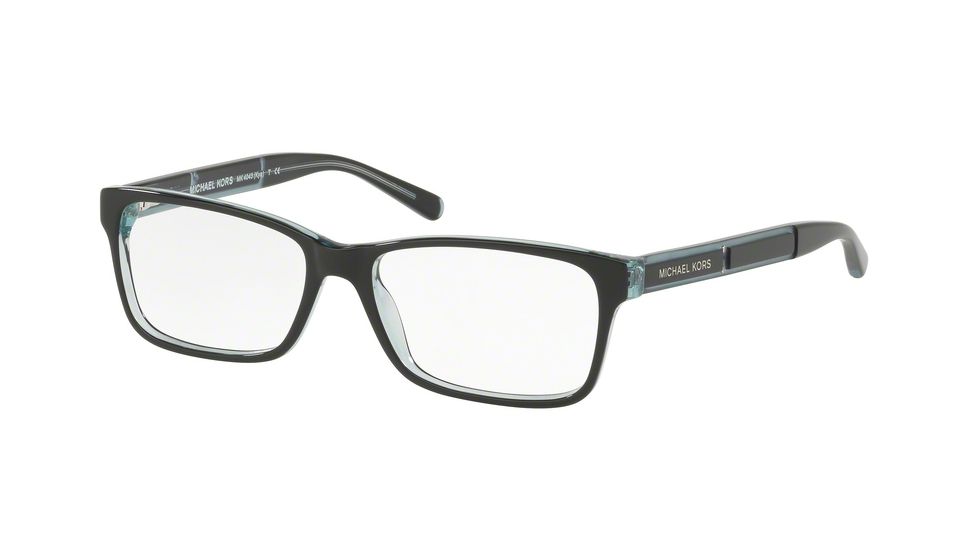 Michael Kors KYA MK4043 Single Vision Prescription Eyeglasses 3250-51 - Black/teal Crystal Frame