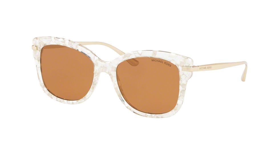 Michael Kors LIA MK2047 Single Vision Prescription Sunglasses, 53mm, White, MK2047-338273-53-SV