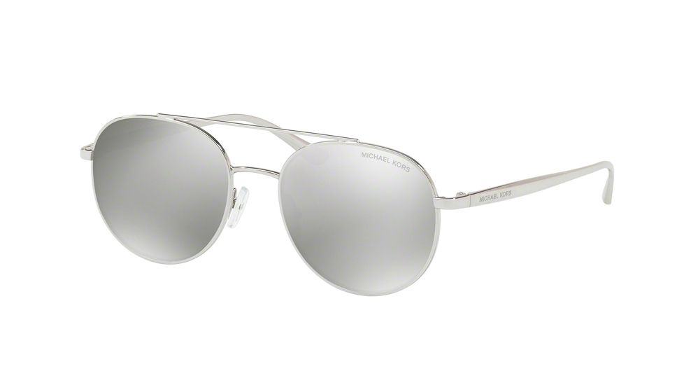 Michael Kors LON MK1021 Single Vision Prescription Sunglasses MK1021-10016G-53 - Lens Diameter 53 mm, Frame Color Silver