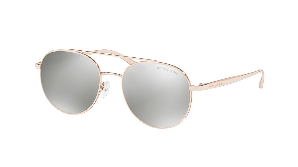 Michael Kors LON MK1021 Single Vision Prescription Sunglasses, 53mm, Rose Gold-tone, MK1021-11166G-53-SV