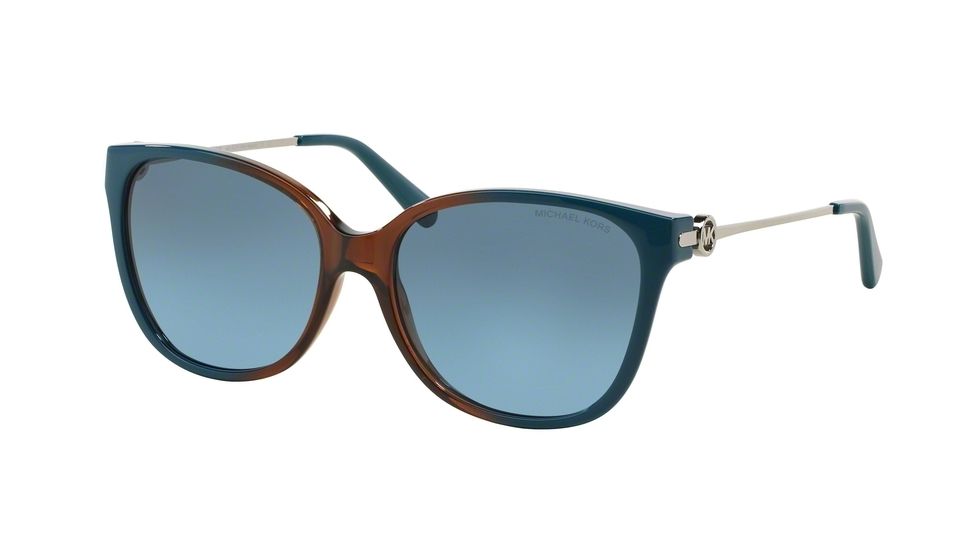 Michael Kors MARRAKESH MK6006 Single Vision Prescription Sunglasses MK6006-300717-57 - Lens Diameter 57 mm, Frame Color Brown/Blue Ombre
