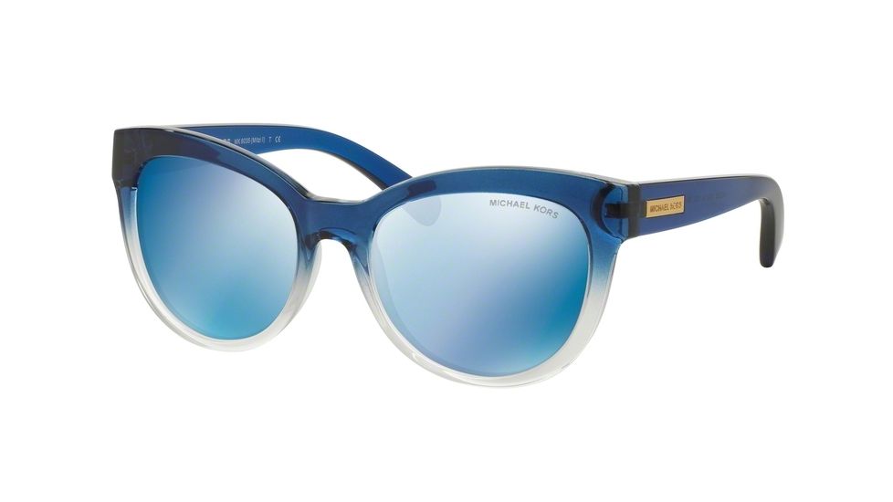 Michael Kors MITZI I MK6035 Single Vision Prescription Sunglasses MK6035-312255-53 - Lens Diameter 53 mm, Frame Color Blue Clear Gradient