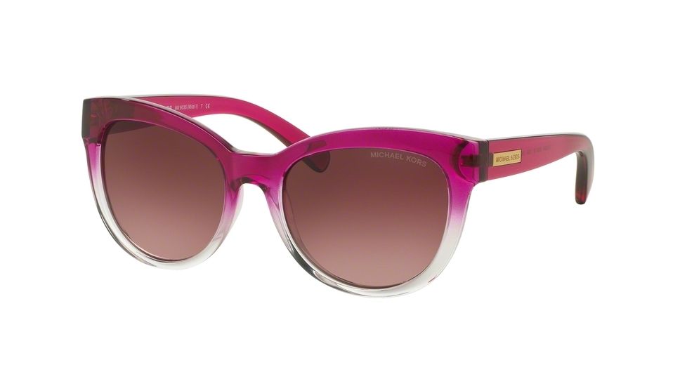 Michael Kors MITZI I MK6035 Single Vision Prescription Sunglasses MK6035-31238H-53 - Lens Diameter 53 mm, Frame Color Fuschia Clear Gradient