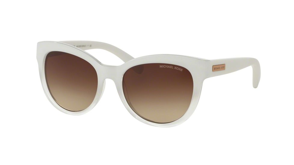 Michael Kors MITZI I MK6035 Single Vision Prescription Sunglasses MK6035-312613-53 - Lens Diameter 53 mm, Frame Color White Clear Gradient