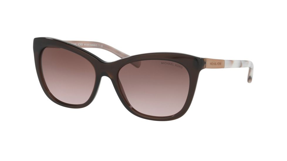 Michael Kors MK2020F Single Vision Prescription Sunglasses MK2020F-311714-56 - Lens Diameter 56 mm, Frame Color Dk Brown Pink Marble