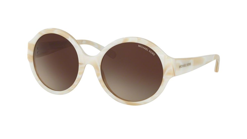 Michael Kors GETAWAY MK2035F Single Vision Prescription Sunglasses MK2035F-320813-55 - Lens Diameter 55 mm, Frame Color Ivory Horn