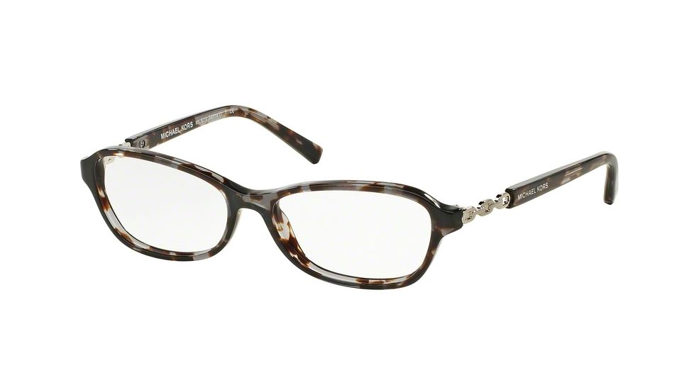 Michael Kors MK8019F Eyeglass Frames 3107-53 - Black Tortoise/Silver Frame