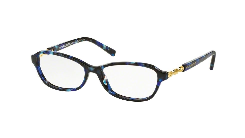 Michael Kors MK8019F Eyeglass Frames 3109-53 - Blue Tortoise/gold Frame