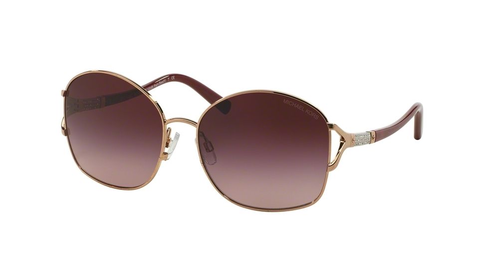 Michael Kors PALM BEACH MK1004B Single Vision Prescription Sunglasses MK1004B-10038H-58 - Lens Diameter 58 mm, Frame Color Rose Gold