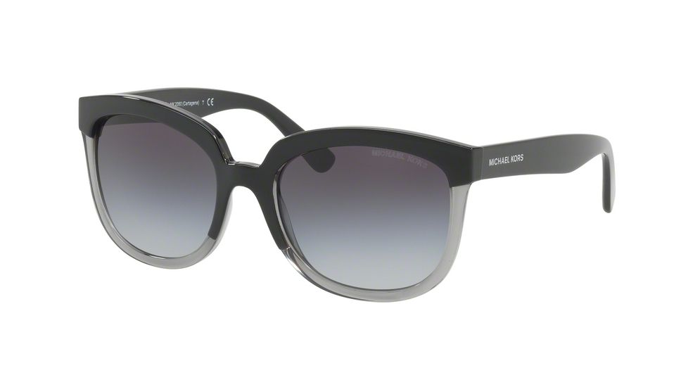 Michael Kors PALMA MK2060 Single Vision Prescription Sunglasses MK2060-328011-55 - Lens Diameter 55 mm, Frame Color Black/transparent Grey