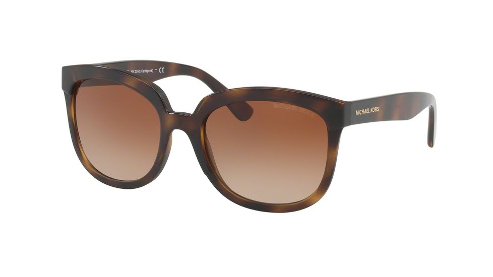 Michael Kors PALMA MK2060 Single Vision Prescription Sunglasses, 55mm, Dark Tortoise, MK2060-333613-55-SV