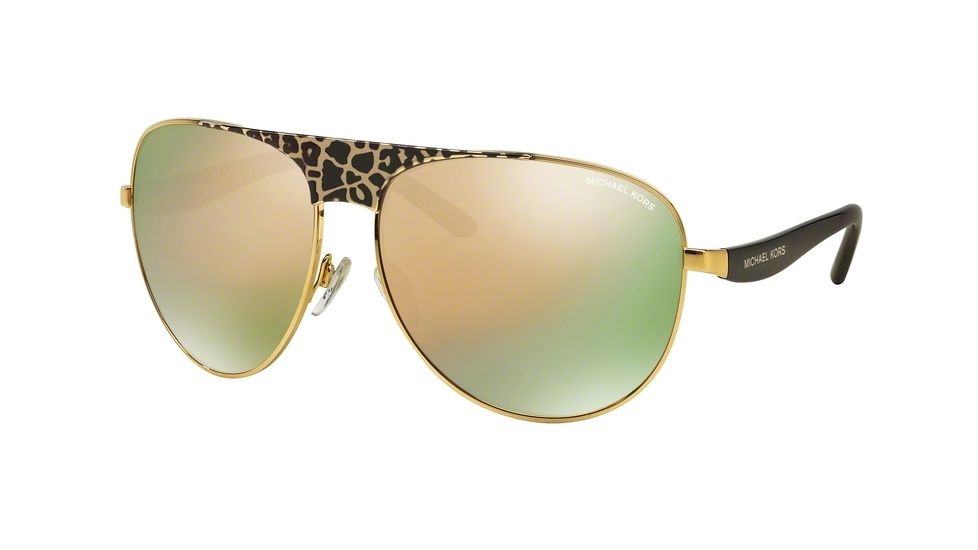 Michael Kors SADIE II MK1006 Progressive Prescription Sunglasses MK1006-1057R5-62 - Lens Diameter 62 mm, Frame Color Black Gold Leopard/black