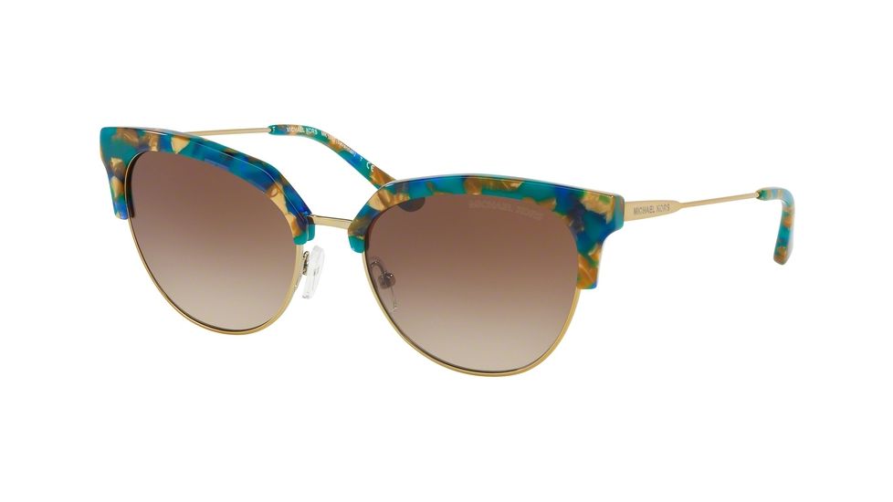 Michael Kors SAVANNAH MK1033 Progressive Prescription Sunglasses MK1033-334413-54 - Lens Diameter 54 mm, Frame Color Teal Mosaic/shiny Pale Gold-to