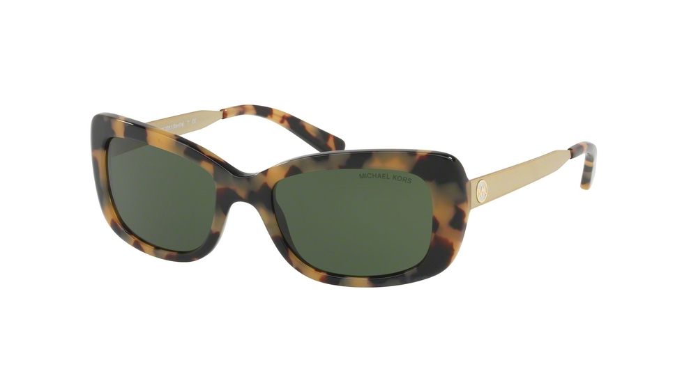 Michael Kors SEVILLE MK2061 Sunglasses 324471-51 - Dark Vintage Tortoise Frame, Green Solid Lenses