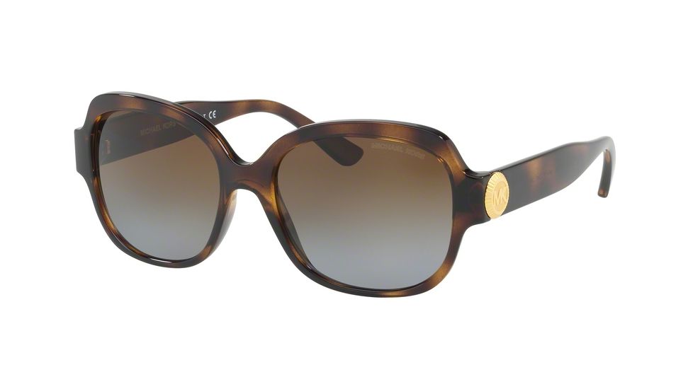 Michael Kors SUZ MK2055 Single Vision Prescription Sunglasses, 56mm, Dark Tortoise, MK2055-3285T5-56-SV