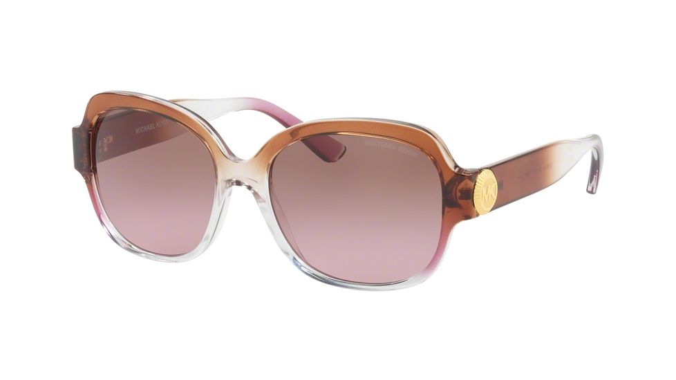 Michael Kors SUZ MK2055 Single Vision Prescription Sunglasses MK2055-328614-56 - Lens Diameter 56 mm, Frame Color Brown/pink/crystal