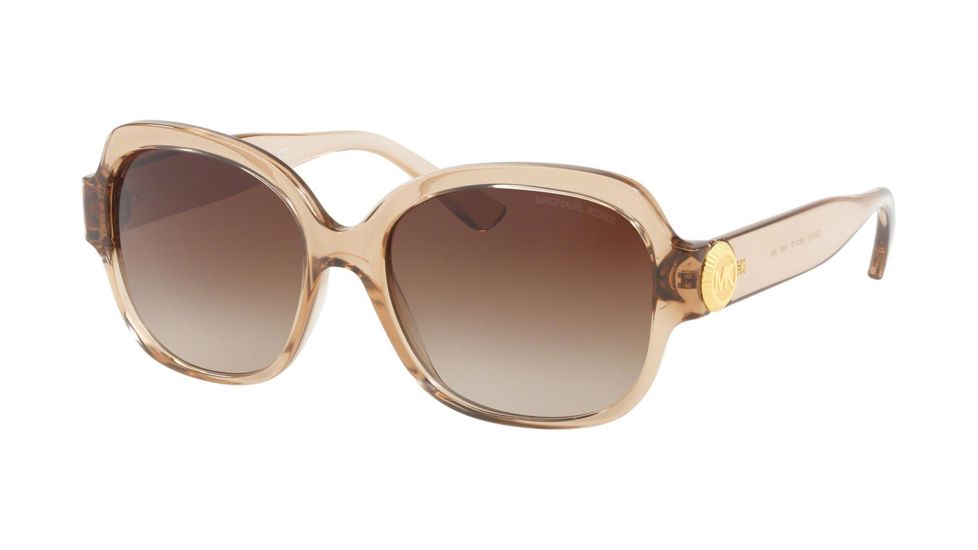 Michael Kors SUZ MK2055 Single Vision Prescription Sunglasses MK2055-330013-56 - Lens Diameter 56 mm, Frame Color Brown Transparent