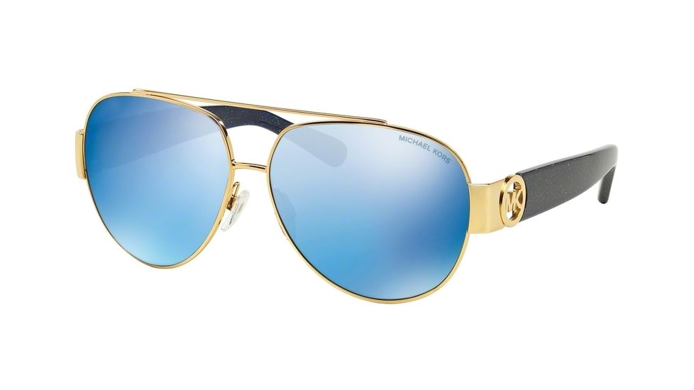 Michael Kors TABITHA II MK5012 Single Vision Prescription Sunglasses MK5012-106955-59 - Lens Diameter 59 mm, Frame Color Gold Blue Glitter