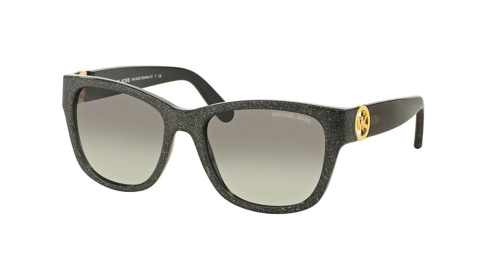 Michael Kors TABITHA IV MK6028 Single Vision Prescription Sunglasses MK6028-309511-54 - Lens Diameter 54 mm, Frame Color Black Glitter