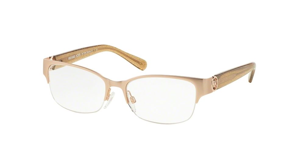 Michael Kors TABITHA VI MK7006 Single Vision Prescription Eyeglasses 1073-50 - Satin Rose Gold/taupe Glitter Frame