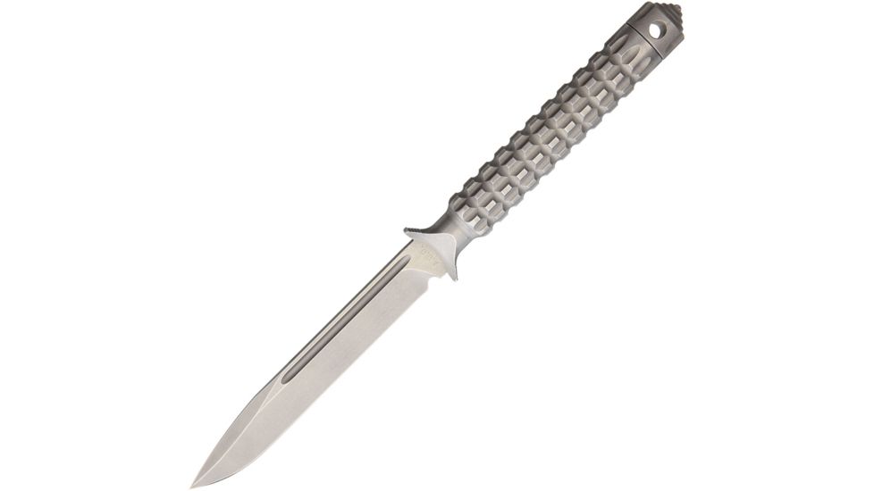 Microtech ADO Single Stonewash Fixed Blade Knife, 4.5in, Stainless Steel, Standard Edge, Drop Point, Stonewash MCT11610