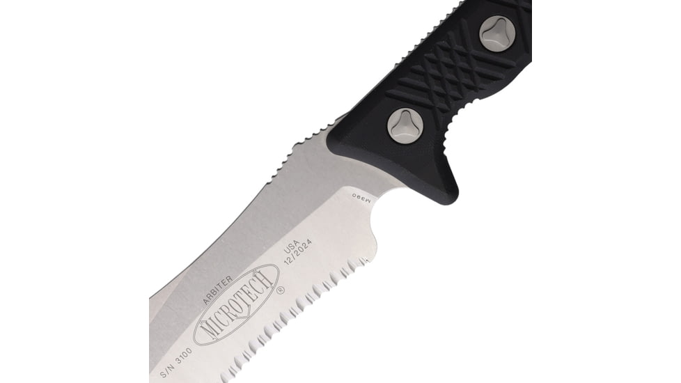 Microtech Arbiter Fixed Blade Knife, Stonewash Combo MT104-11