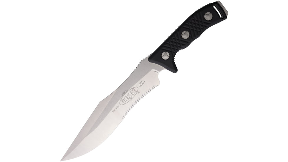 Microtech Arbiter Fixed Blade Knife, Stonewash Combo MT104-11