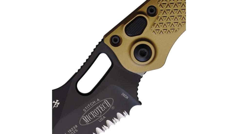 Microtech Auto Stitch Button Lock Tan, MCT1692TA