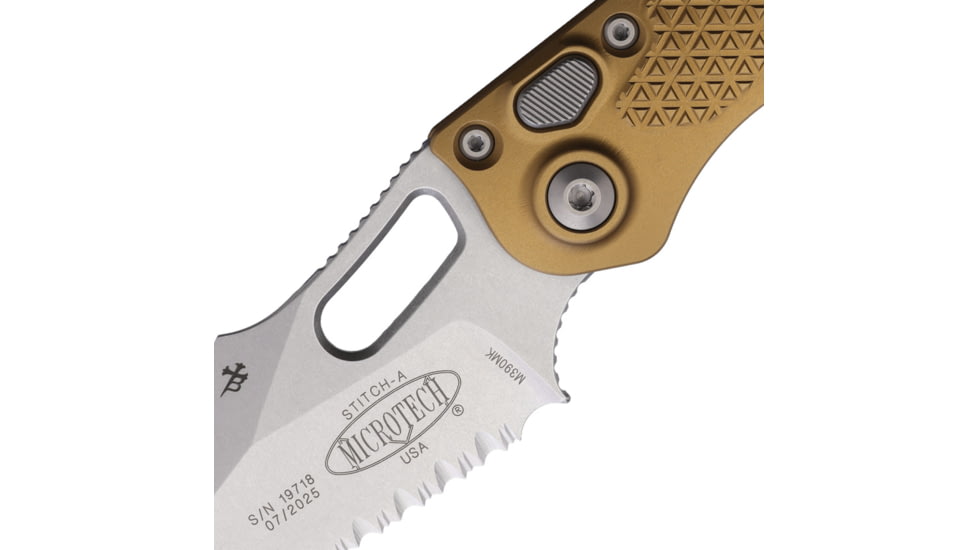 Microtech Auto Stitch S/E Button Lock PS, MCT16911TA