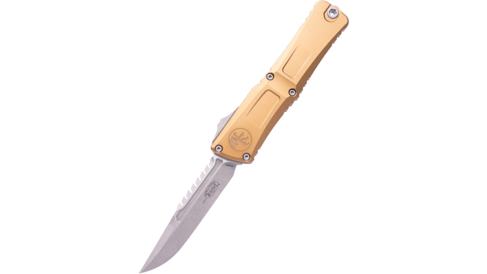 Microtech Combat Troodon Gen III Apocalyptic Standard Signature Series 4in Folding Knife, Tan, 1217-10APTAS