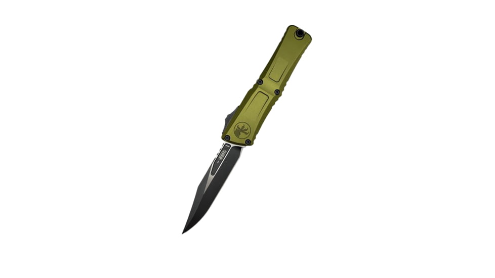 Microtech Combat Troodon Gen III Bowie Black Standard 4in Automatic Folding Knife, OD Green/Black, 1146-1OD
