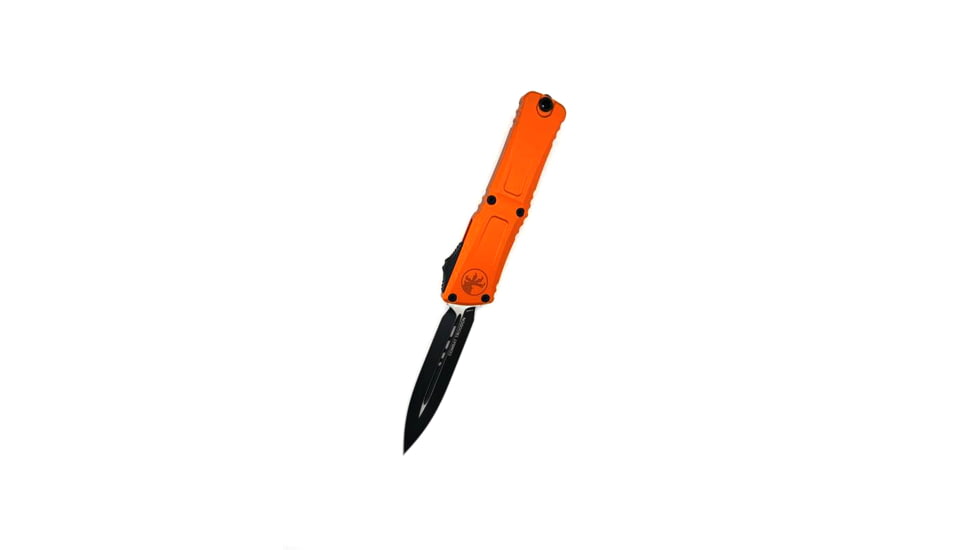 Microtech Combat Troodon Gen III D/E Standard 4in Automatic Folding Knife, OTF, Orange/Black, 1142-1OR