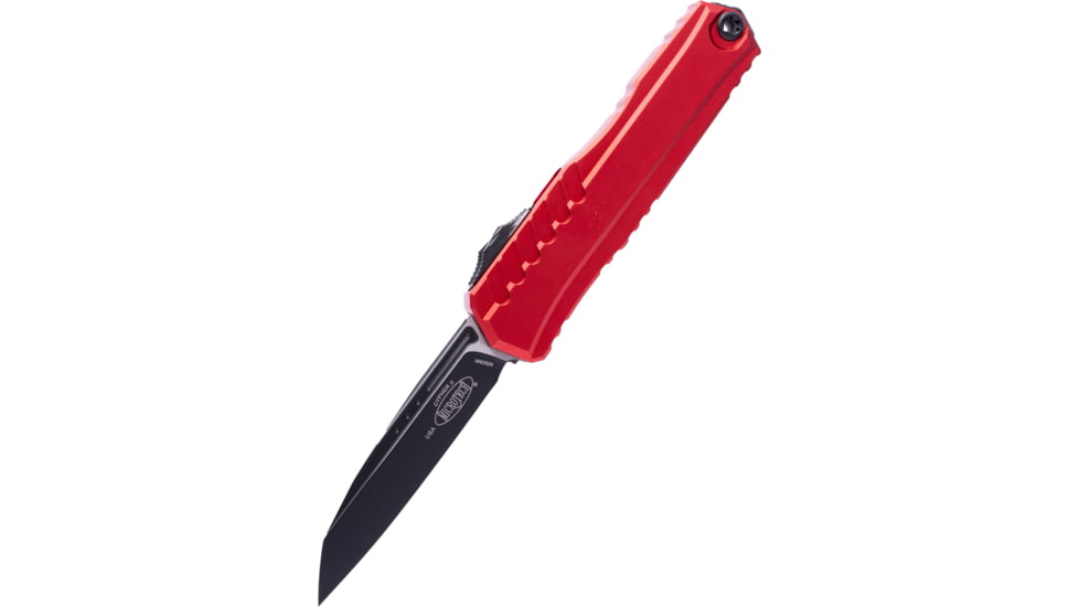 Microtech Cypher II S/E Black Standard 3.55in Folding Knife, Red, 1241-1RD