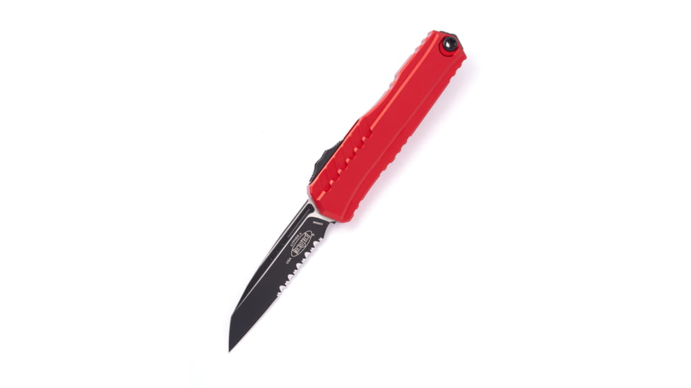 Microtech Cypher II S/E P/S Automatic Folding Knife, 3.55in, M390MK Steel, Red/Black, 1241-2RD