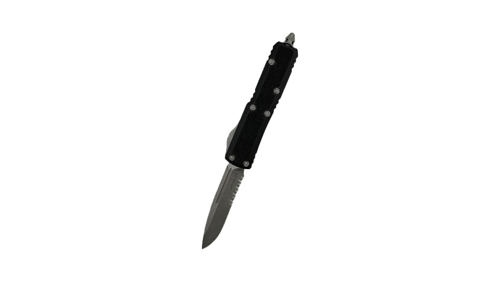 Microtech Daytona S/E Apocalyptic Part Serrate Signature Series 25in Folding Knife, Black, 124-11APS