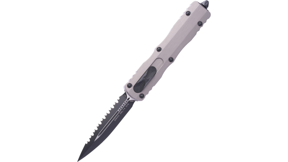 Microtech Dirac Delta D/E Standard 3.75in Folding Knife, Natural Clear, Black, 227-3NC