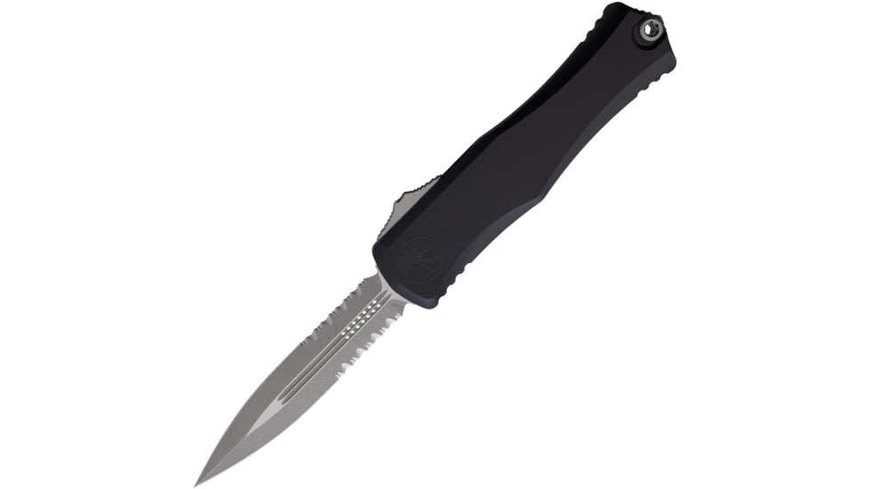 Microtech Hera II D/E Apocalyptic Partial Serrated 4.01in Folding Knife, Black, 1702-11AP