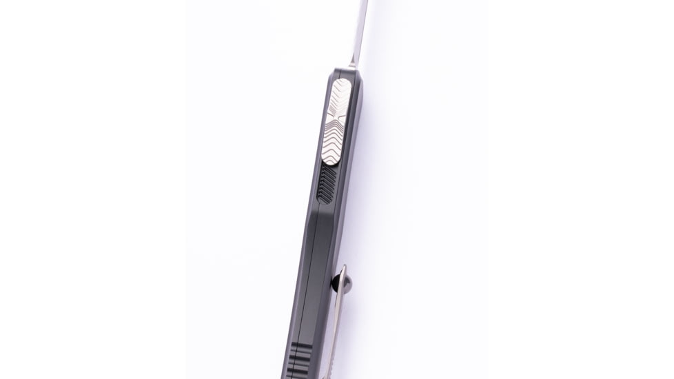 Microtech Hera II D/E Stonewash Partial Serrated 4.01in Folding Knife, Black, 1702-11