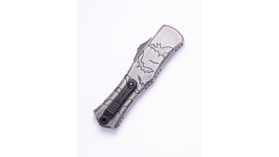 Microtech Hera II Mini D/E Signature Series Brushed Metal Standard 2.9in Folding Knife, Bats, 1702M-1BMHWBAS