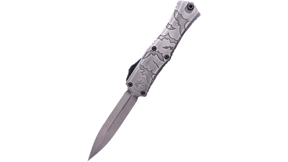 Microtech Hera II Mini D/E Signature Series Brushed Metal Standard 2.9in Folding Knife, Bats, 1702M-1BMHWBAS