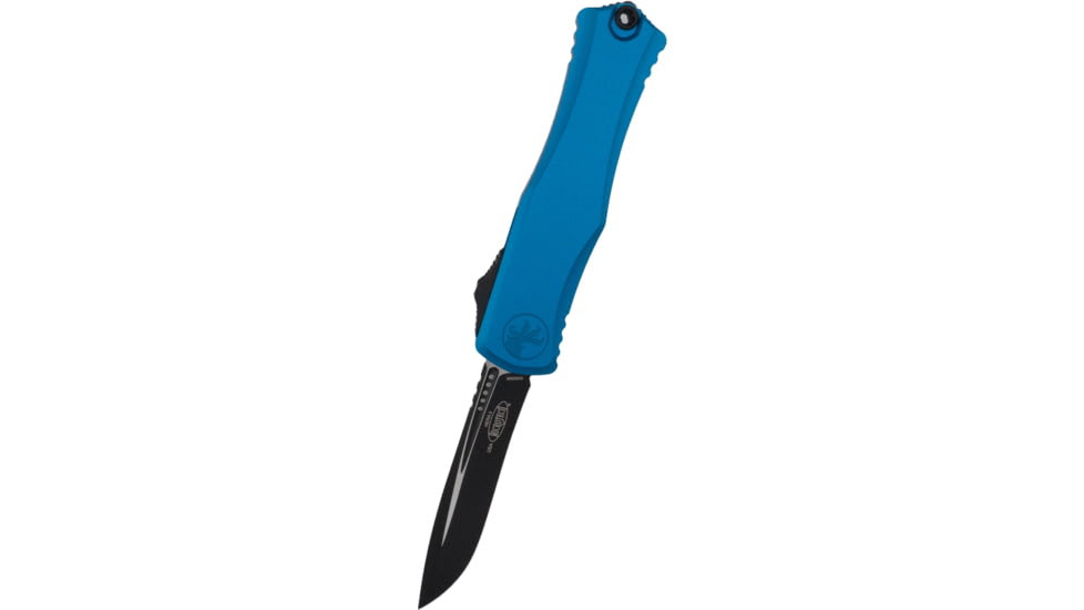 Microtech Hera II Recurve Black Standard 4.01in Folding Knife, Blue, 1705-1BL