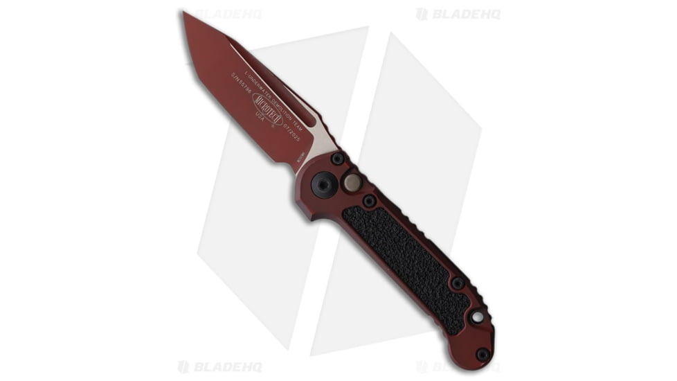 Microtech LUDT Gen III Automatic Folding Knife, 3.50in, Bohler M390MK, Tanto Blade, Aluminum, Red Handle, Red/Red, 8.00 inch, BHQ-221047