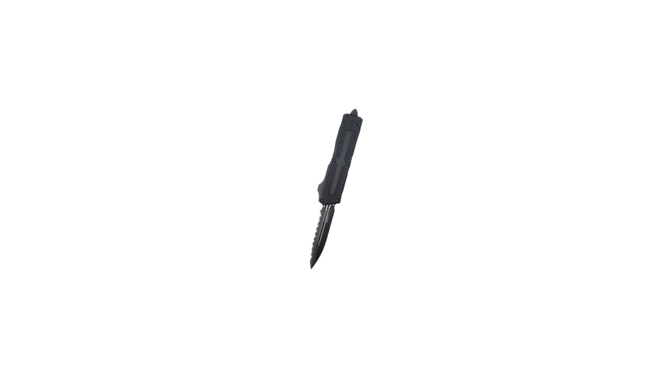 Microtech Scarab II Gen III D/E Black Full Serrate Tactical 3.95in Folding Knife, Black, 1280-3T