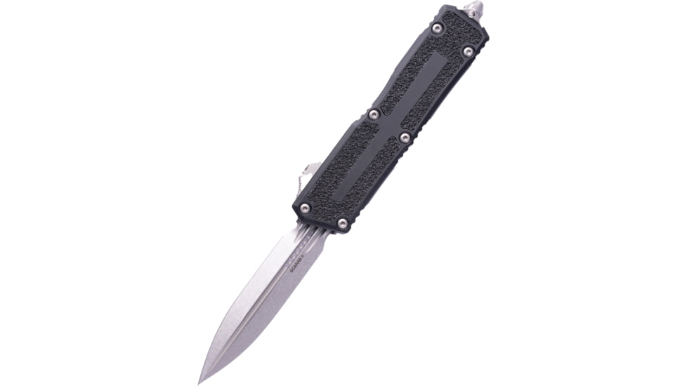 Microtech Scarab II Gen III D/E Stonewash Standard 3.95in Folding Knife, Black, 1280-10