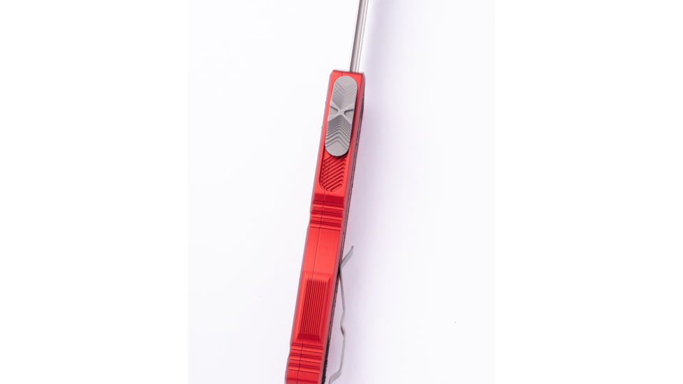 Microtech Scarab II Gen III S/E AP Stonewash Standard 3.95in Automatic Folding Knife, Double-Action OTF, Red, 1278-10APRD