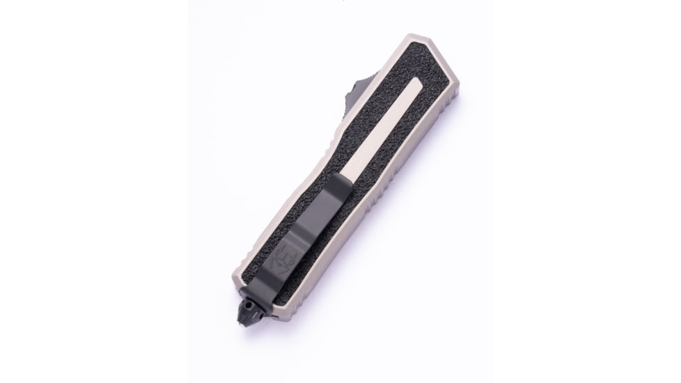 Microtech Scarab II Gen III T/E Black Part Serrate 3.95in Folding Knife, Natural Clear, 1279-2NC
