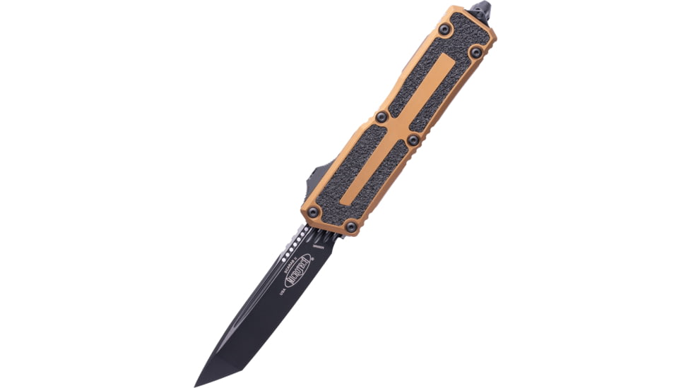 Microtech Scarab II Gen III T/E Black Standard 3.95in Folding Knife, Tan, 1279-1TA