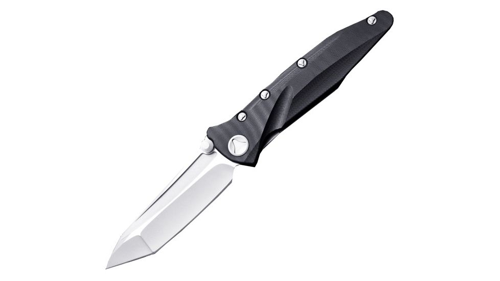Microtech SOCOM Delta TE Folding Knife, Black Handle, Satin Plain MT163-4