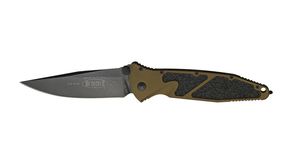 Microtech Socom Elite Knife, Tan, 5 1/8in. Closed MCT1601TA